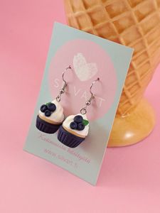 Cupcake-korvakorut, mustikka